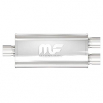 Oval 5"x8"x18" 2.25" C In 2.25" O/S Out Natural SS Muffler