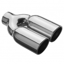 Exhaust Tip - Dual Round Angle Cut - 2-1/4" Polished