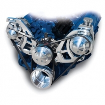 AMC 304 Alt/PS/Serp V-Belt Pulley Bracket Kit - Polished