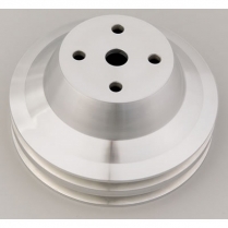 Chevy SB SWP 2 Groove V-Belt Crank Pulley - Aluminum