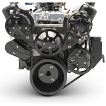 SB Chevy 8-Rib S-Drive Serpentine Kit - Black Anodized