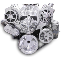 SB Chevy 8-Rib S-Drive Serpentine Kit - Clear Coated