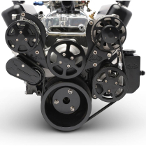 SB Chevy 8-Rib S-Drive Serpentine Kit - Matte Black Finish