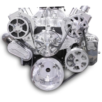 SB Chevy 8-Rib S-Drive Serpentine Kit - Polished Finish