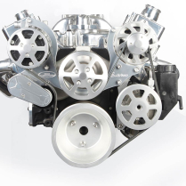 SB Chevy 8-Rib S-Drive Serpentine Kit - Clear Anodized