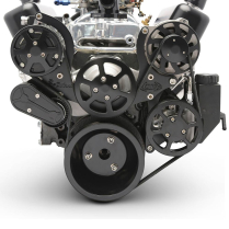 SB Chevy 8-Rib S-Drive Serpentine Kit - Matte Black Finish