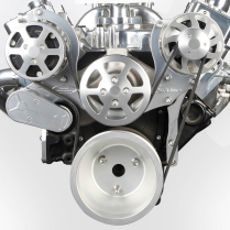 SB Chevy 8-Rib S-Drive Serpentine Kit w/o P/S - Clear Anod