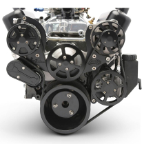 BB Chevy 8-Rib S-Drive Serp Kit w/Plastic Res - Black Anod