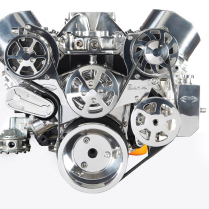 BB Chevy 8-Rib S-Drive Serp Kit w/Billet Res - Clear Coated