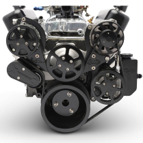 BB Chevy 8-Rib S-Drive Serp Kit w/Billet Res - Matte Black
