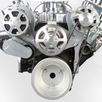 BB Chevy 8-Rib S-Drive Serp Kit w/o P/S - Clear Anod