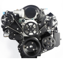 LS 8-Rib S-Drive Serp Kit A/C with Billet Res - Matte Black
