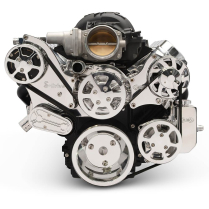 LS 8-Rib S-Drive Serp Kit A/C with Billet Res - Polished