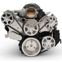 LS Chevy 8-Rib S-Drive Serp Kit w/Plastic Res - Clear Anod