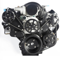 LS Chevy 8-Rib S-Drive Serp Kit for Remote Res - Matte Black
