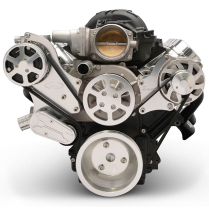 LS Chevy 8-Rib S-Drive Serp Kit w/o P/S - Clear Anodized