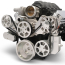 LS 8-Rib S-Drive Serp Kit w/o A/C w/Billet Res - Clear Anod