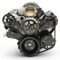 LS 8-Rib S-Drive Serp Kit wo A/C for Remote Res - Black Anod