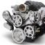 LS 8-Rib S-Drive Serp Kit wo A/C for Remote Res - Clear Anod
