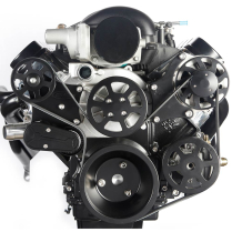 LS 8-Rib S-Drive Serp Kit wo A/C for Remote Res - Matte Blk