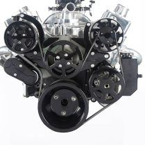 BB Chevy S-Drive Serpentine Kit with Billet Res - Black Anod