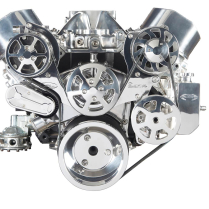 BB Chevy S-Drive Serpentine Kit with Billet Res - Clear Coat