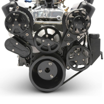 BB Chevy S-Drive Serpentine Kit w/Plastic Res - Gloss Black