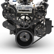 BB Chevy Serpentine Pulley Kit w/Billet PS Res - Matte Black