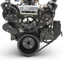 BB Chevy S-Drive Serpentine Kit w/Plastic Res - Matte Black