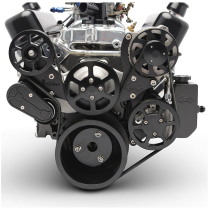 BB Chevy S-Drive Serp Kit w/o A/C w/Billet Res - Black Anod