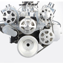 SB Chevy S-Drive Serp Kit with Billet Reservoir - Clear Anod