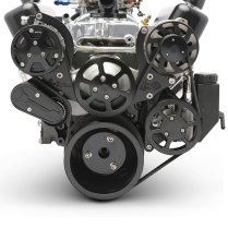 SB Chevy S-Drive Serp Kit w/Plastic Reservoir - Gloss Black