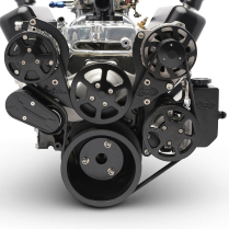 SB Chevy S-Drive Serp Kit w/Billet Reservoir - Matte Black