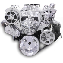 SB Chevy S-Drive Serp Kit with Plastic Reservoir - Polished