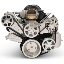 LS Chevy S-Drive Serp Kit with Billet Res - Clear Anodized