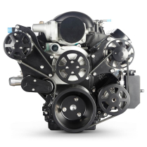 LS Chevy S-Drive Serp Kit with Billet Res - Matte Black