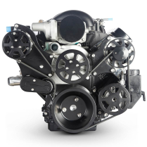 LS Chevy S-Drive Serp Kit with Plastic Res - Matte Black