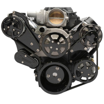 LS Chevy S-Drive Serp Kit for Remote P/S Res - Black Anod