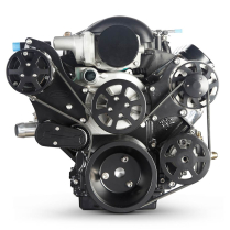 LS Chevy S-Drive Serp Kit for Remote P/S Res - Matte Black