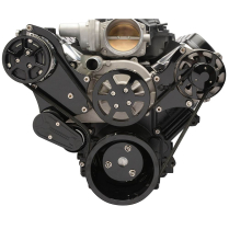 LS Chevy S-Drive Serpentine Kit w/o P/S - Gloss Black