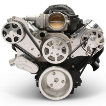 LS Chevy S-Drive Serpentine Kit w/o P/S - Clear Anodized
