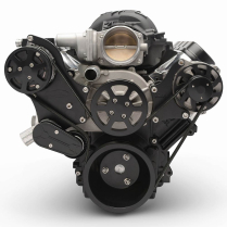 LS Chevy S-Drive Serpentine Kit w/o P/S - Matte Black