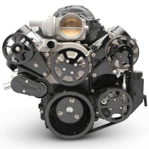 LS Chevy S-Drive Serp Kit wo A/C w/Plastic Res - Gloss Black