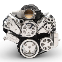 LS Chevy S-Drive Serp Kit w/o A/C with Billet Res - Polished