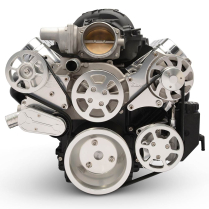 LS Chevy S-Drive Serp Kit w/o A/C w/Plastic Res - Clear Anod