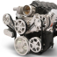 LS Chevy S-Drive Serp Kit w/o A/C w/Plastic Res - Clear Anod