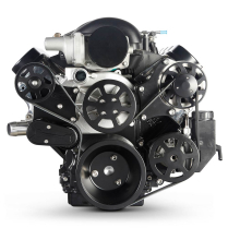 LS Chevy S-Drive Serp Kit wo A/C w/Plastic Res - Matte Black