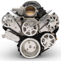 LS Chevy S-Drive Serp Kit wo A/C for Remote Res - Clear Anod