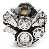 LS Chevy S-Drive Serp Kit wo A/C for Remote Res - Clear Coat