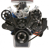 SB Ford S-Drive Serp Kit w/o A/C w/Plastic Res - Black Anod